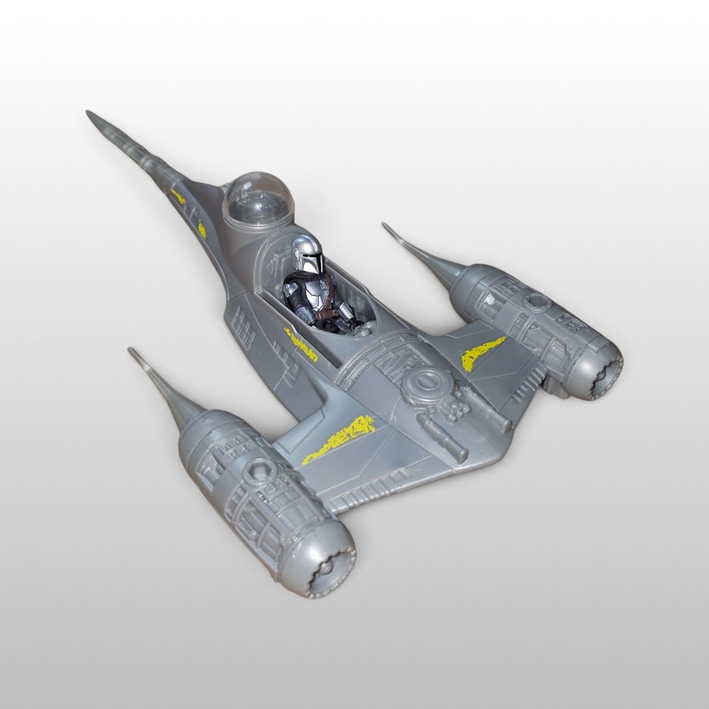 Hasbro Star Wars Mission Fleet N-1 Starfighter Mandalorian Figure Gray Excellent